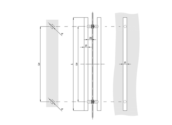 TT Dørgreb til glasdør