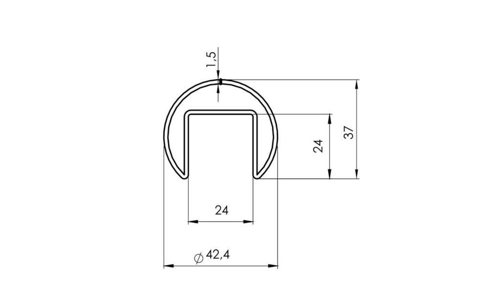 Rund håndliste til glas ø 42 mm