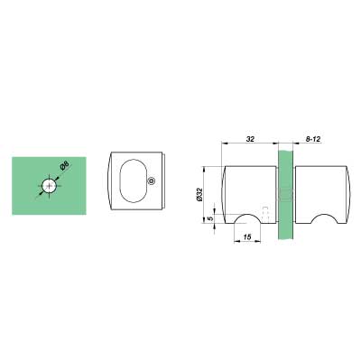 Klassisk brusedør knop