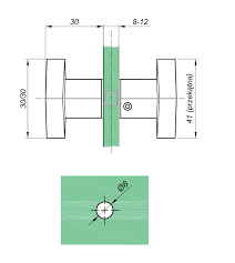 Knop til brusedør sort