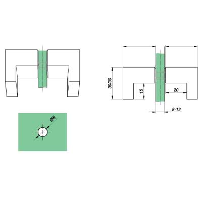 Brusedør knop i sort
