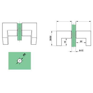 Brusedør knop i sort 02