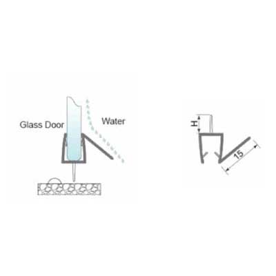 Transparent tætningsliste til tætning mellem brusedør og gulv