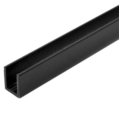 U-profil 8 eller 10mm glas sort