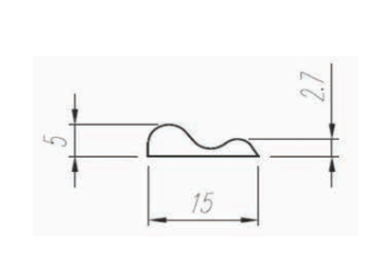 Vandspærre i alu tætning ved brusekabine 2400mm