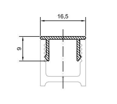 Afdækning for profile U fix NLO-KP-3000