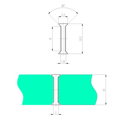 Glas-glas 180° tætningsliste