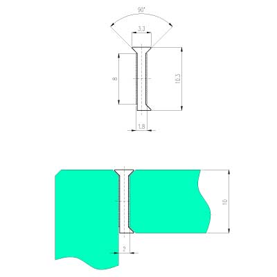 Glas-glas 90° tætningsliste