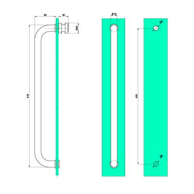 Håndklædeholder med dørknop til brusedør