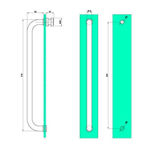 Håndklædeholder med dørknop til brusedør