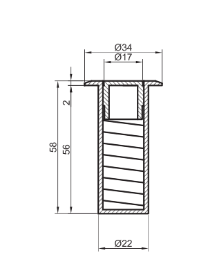 TT Dørgreb firkantet rør med lås