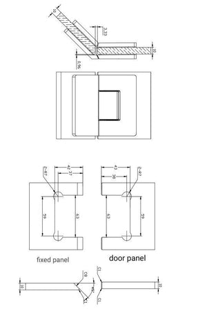 Hængsel glas/glas hængsel 135° VERONA PREMIUM