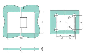 Hængsel glas/glas 180° VERONA PREMIUM i guld