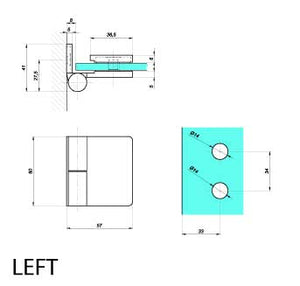 Beslag VERONA SLIM lift-funktion 90-grader venstre