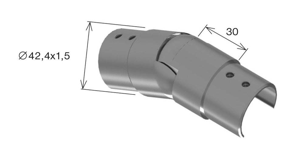 Justerbart samling for ø 42mm håndliste