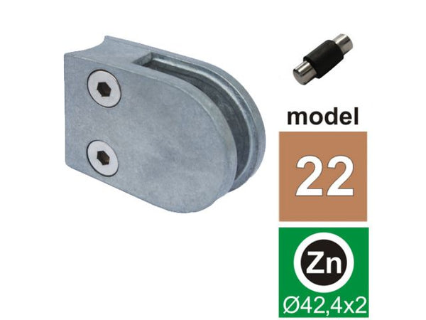 Glasklemme med pin Model 22 til 10 mm glas