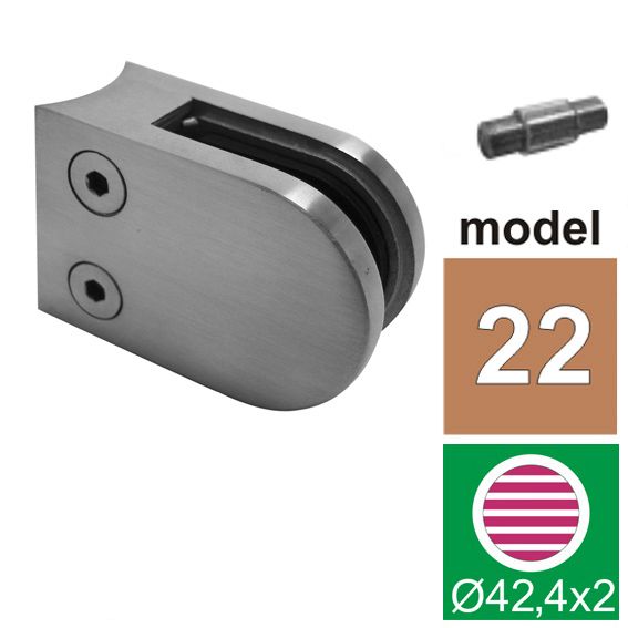 Glasklemme med pin Model 22 til 10 mm glas