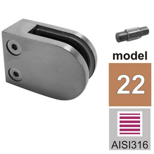 Glasklemme med pin Model 22 til 10 mm glas