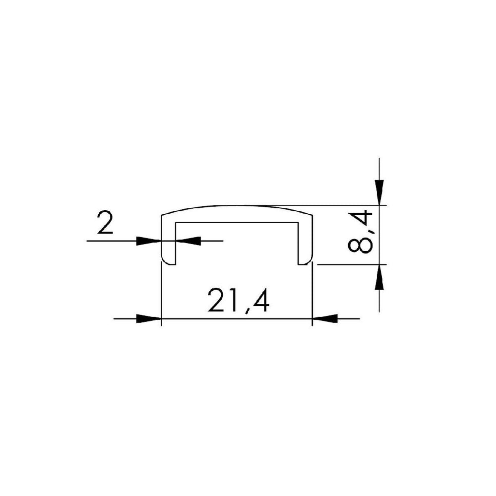 Håndliste til glas i aluminium
